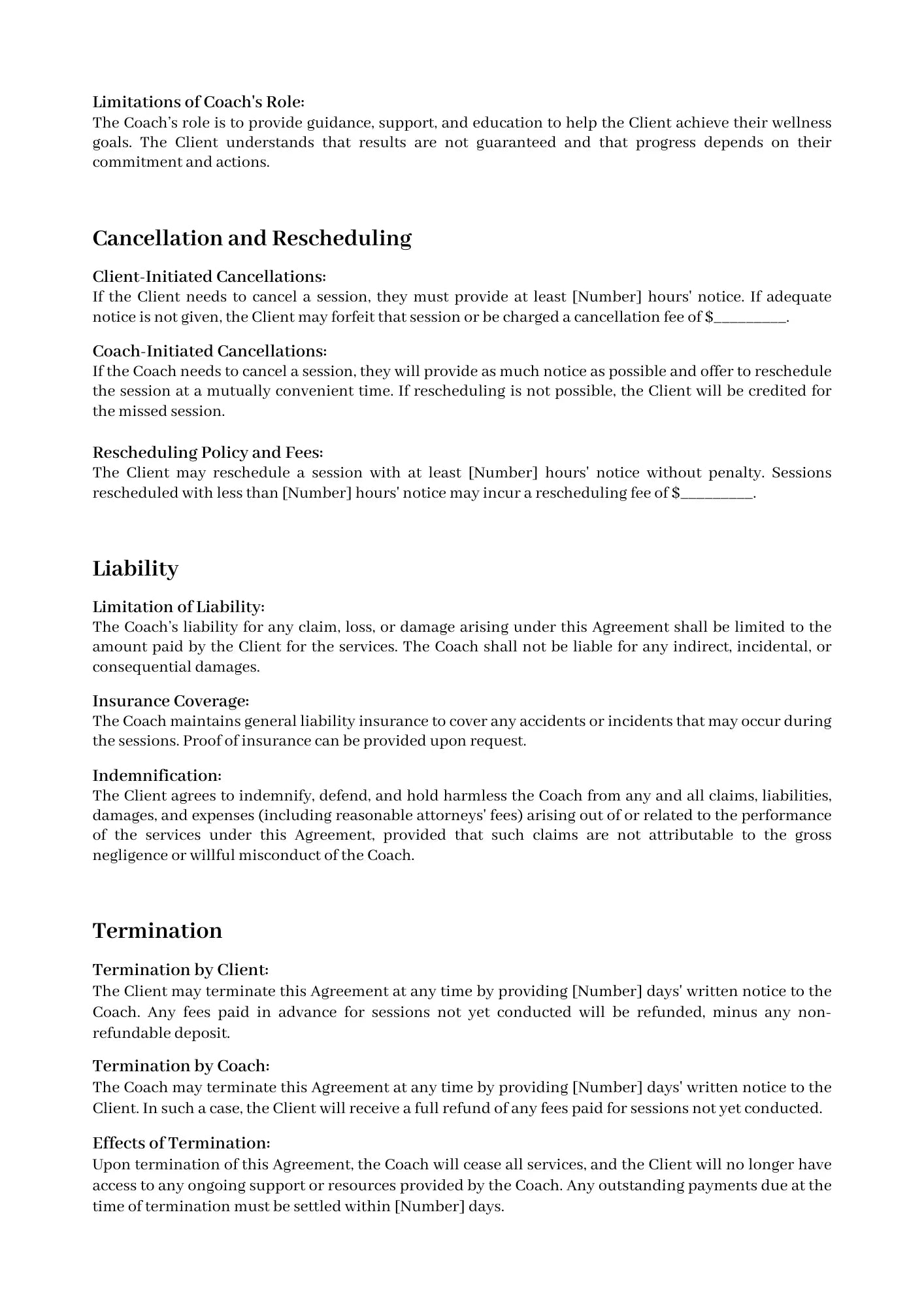Holistic Health Client-Coach Contract Drake Wellness