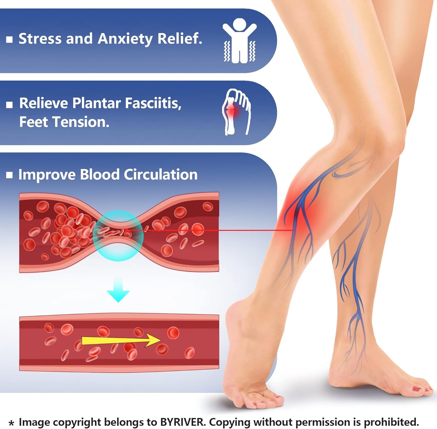 BYRIVER Tension Fatigue Relief Massager Slippers BYRIVER