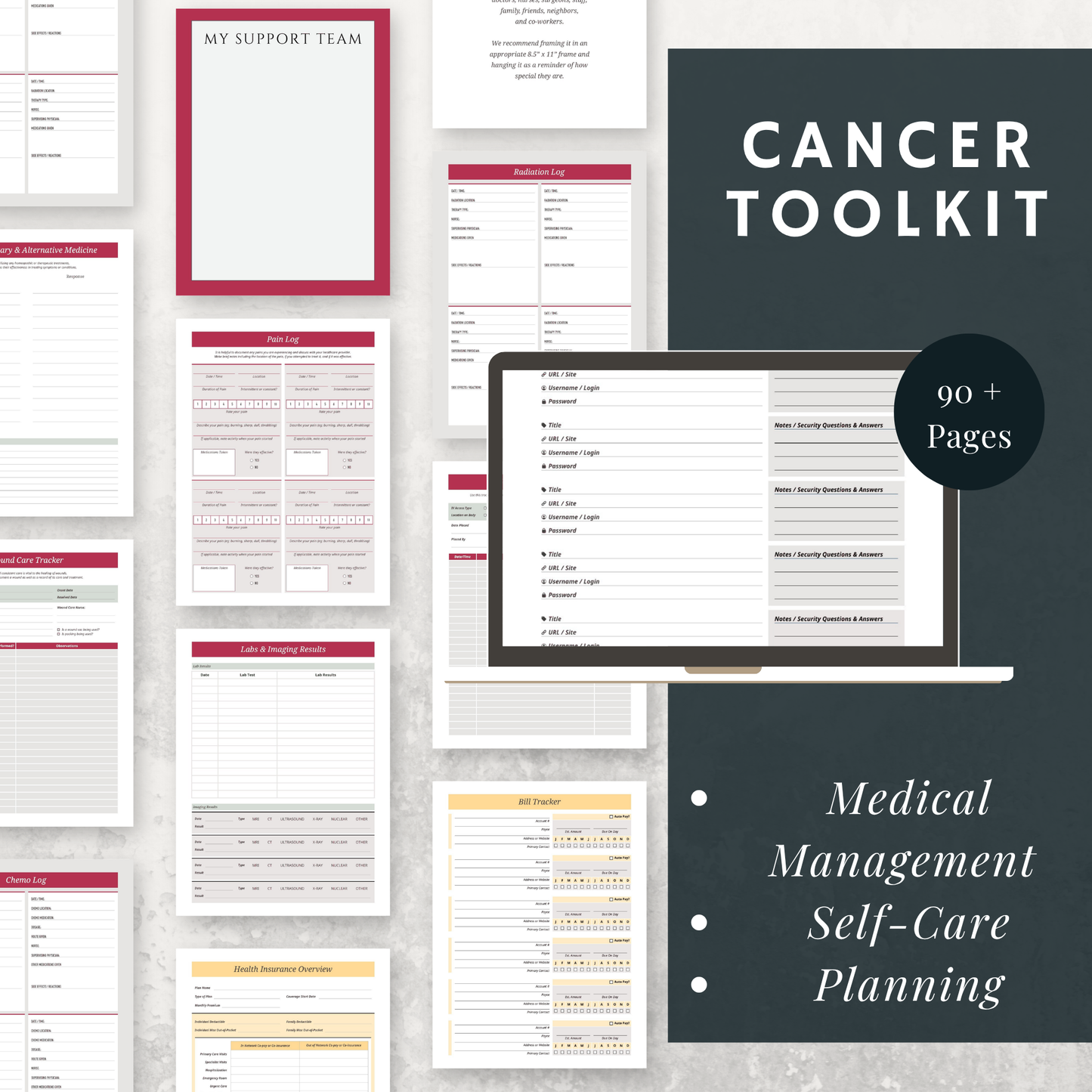 Ultimate Cancer Care Toolkit | Printable Planner, Tracker & Organizer Bundle Drake Wellness