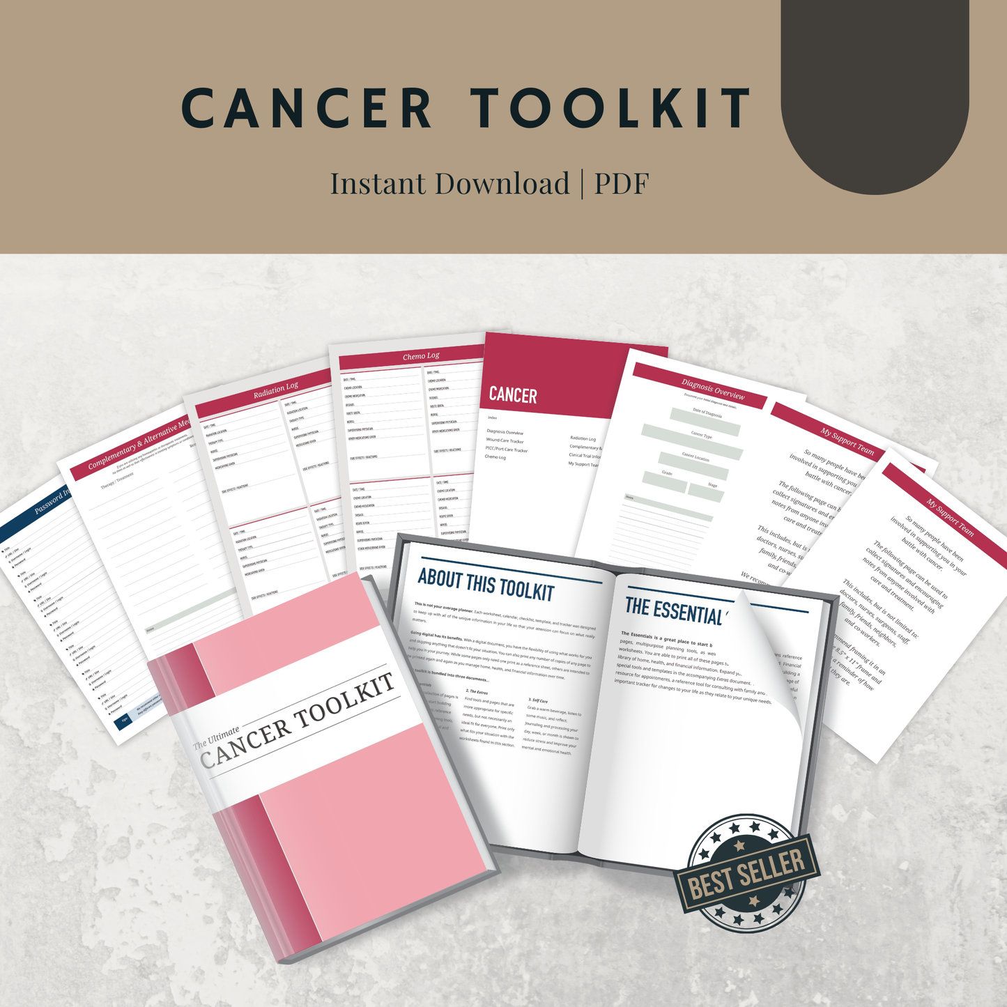 Ultimate Cancer Care Toolkit | Printable Planner, Tracker & Organizer Bundle Drake Wellness