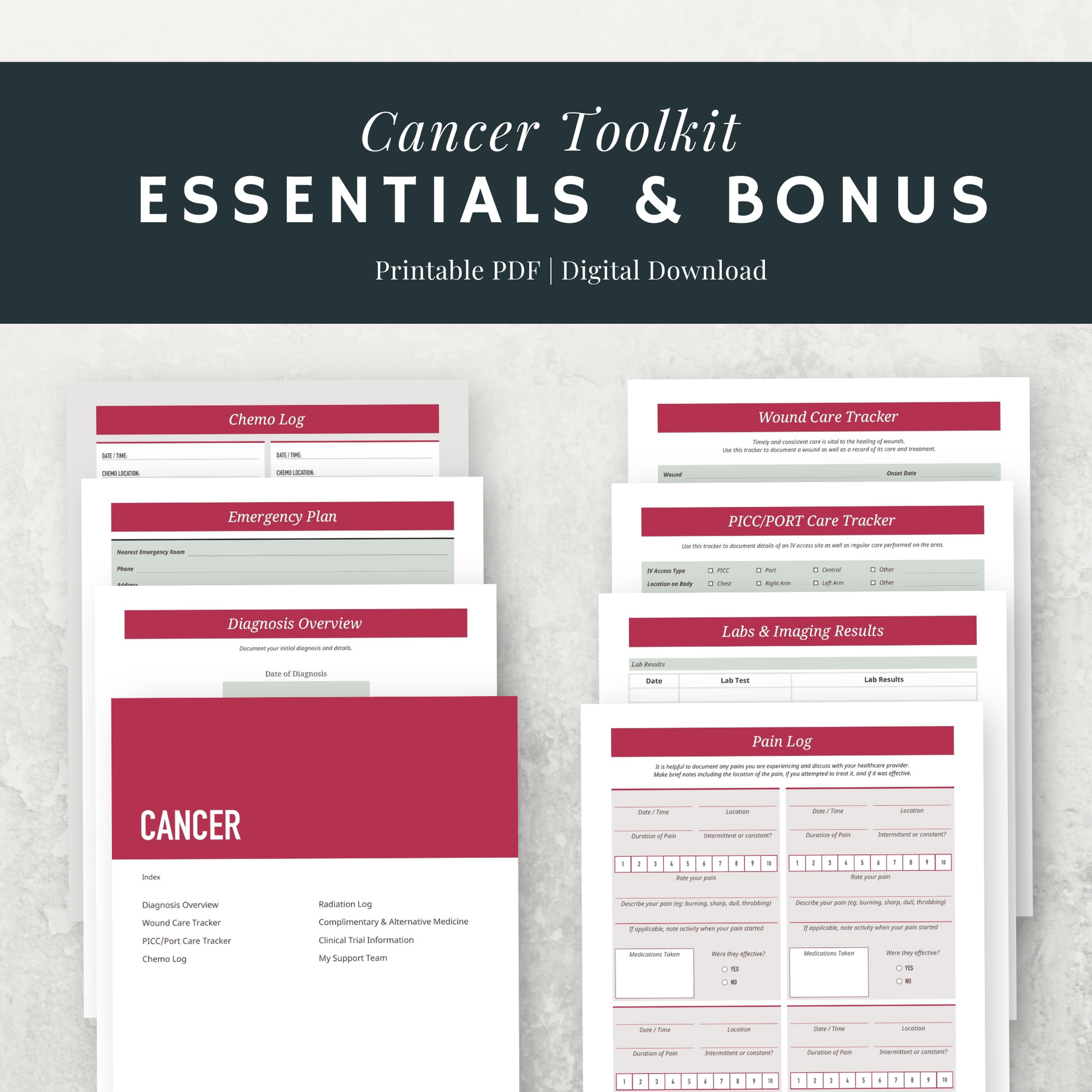 Ultimate Cancer Care Toolkit | Printable Planner, Tracker & Organizer Bundle Drake Wellness